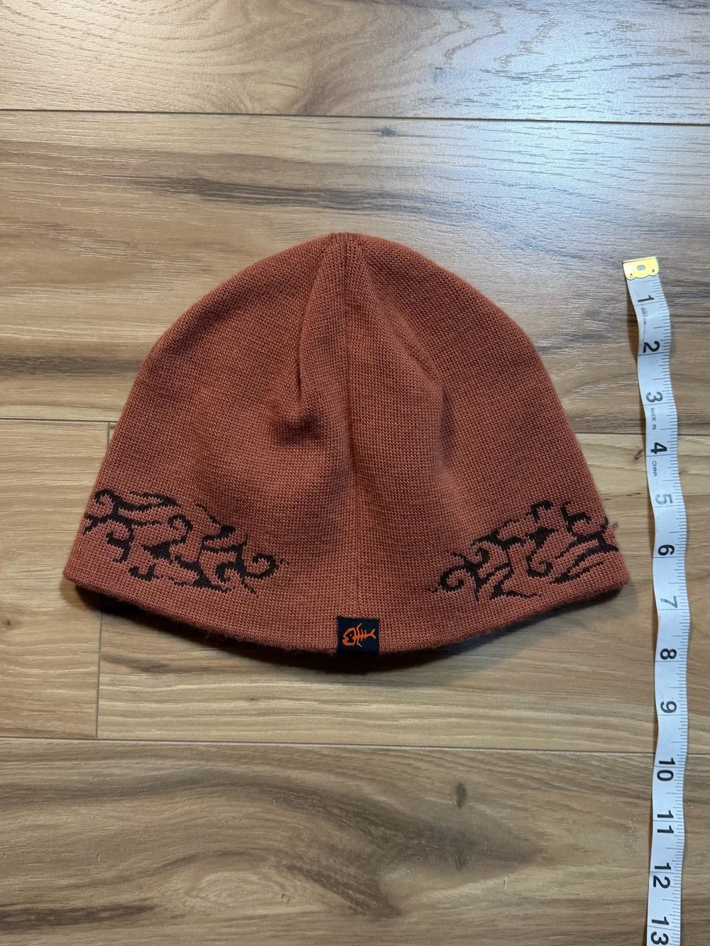Y2K Beanie with Black Tribal Stitching